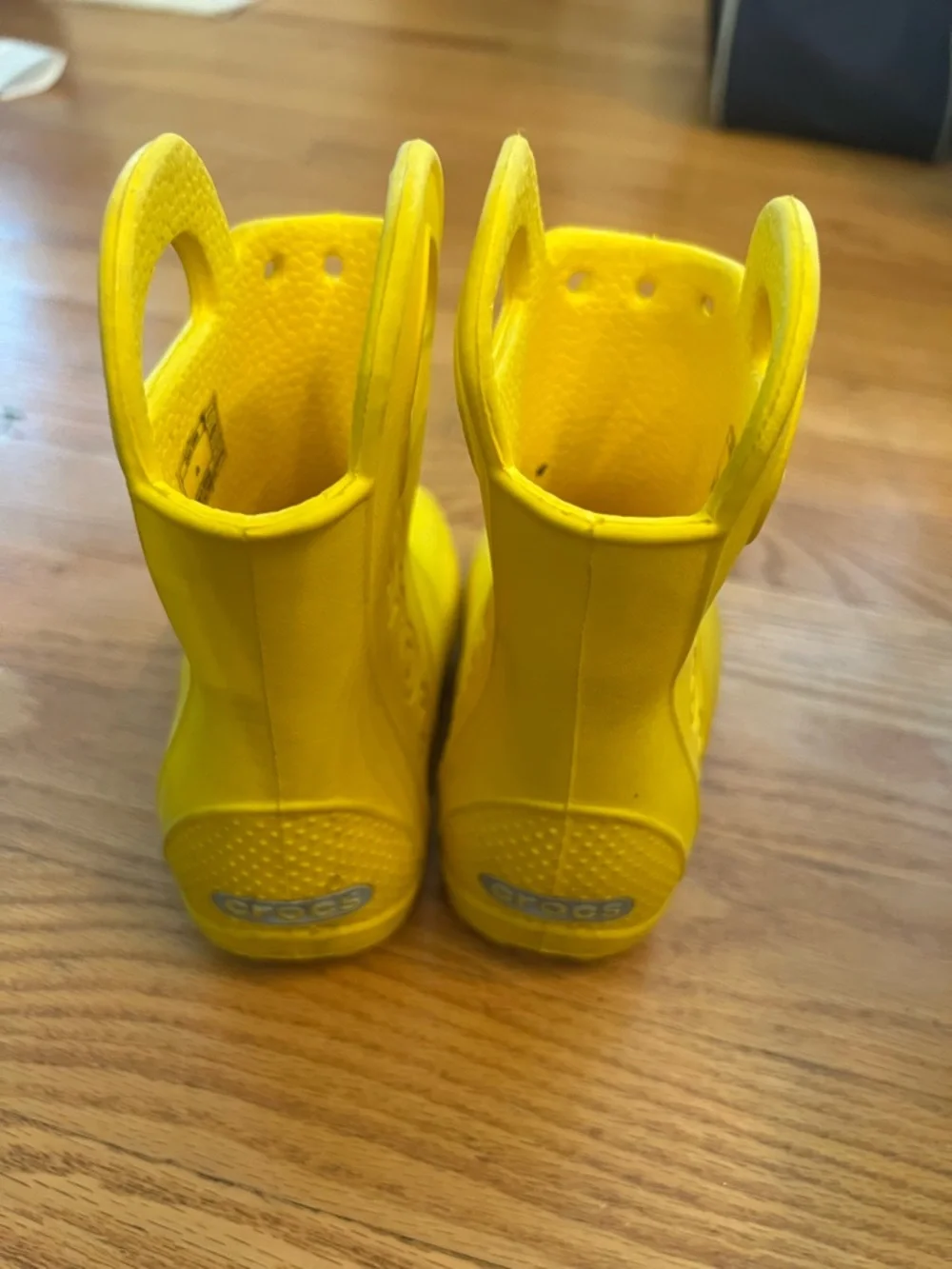 CROCS Kids Yellow Handle Rain Boots